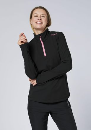 Chiemsee Fleecepullover CHIEMSEE, Damen, Gr. XXL (52/54), schwarz beauty, Obermaterial: 78% Polyester, 22% Elasthan, normal, Rundhals, Sweatshirts Fleecepullov