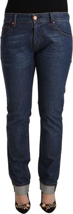 Acht Womens Straight Leg Jeans - Dark Blue Cotton - Size 33 (Waist)
