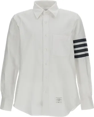Thom Browne White Straight Fit Oxford Cotton Shirt