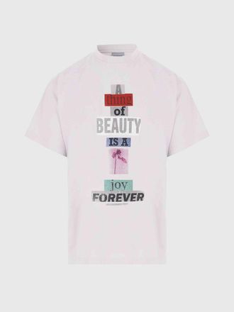 Balenciaga Slogan Print Cotton T-shirt with Dropped Shoulders