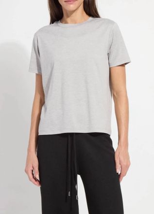Lyss&eacute; Perfect Box-Cut Tee In Light Grey Melange