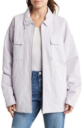 Good American Zip Chore Jacket in Lilac Mist001 at Nordstrom Rack, Size Medium