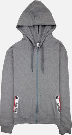 Moschino Mens Moschino Underwear Pocket Tape Logo Hoody Dark Grey - Size: 34