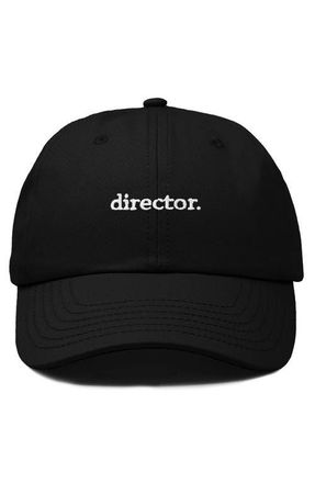 Dalix Director Embroidered Low Crown Cap in Black at Nordstrom
