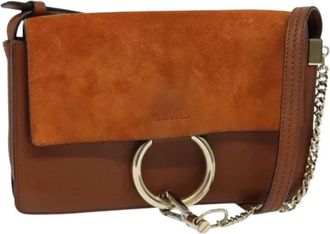 Chlo&eacute; Pre-owned Cross Body Bags, female, Orange, Size: ONE SIZE Pre-owned Suede Shoulder Bag