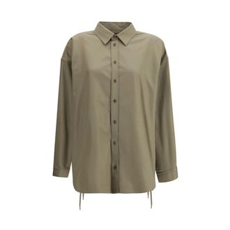 Balenciaga Shirts, female, Beige, Size: XS Cotton Button-Up Casual Shirt