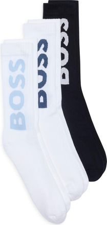BOSS 3-Pack Logo Ribbed Crew Socks in Open Miscellaneous at Nordstrom Rack, Size 7-13