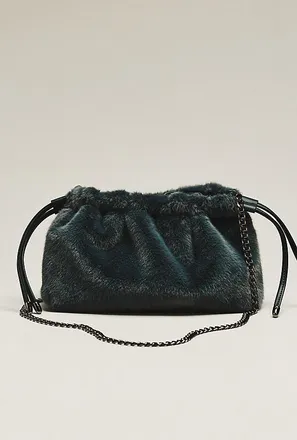 Maeve Cinched Faux Fur Clutch