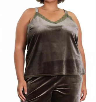 Skies Are Blue Clothing Love & Velvet Cami In Olive