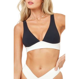 L*Space Harley Colorblock Bikini Top in Black/cream at Nordstrom Rack, Size X-Small