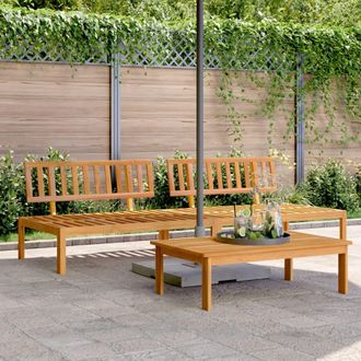 vidaXL Divani Centrali Da Giardino Pallet 2pz Legno Massello Di Acacia - Vidaxl
