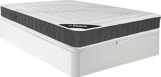 Vente-Unique Conjunto somier arc&oacute;n blanco + colch&oacute;n de muelles ensacados con acolchado viscoel&aacute;stico 160 x 200 cm - ATLANTIDE de YSM&Eacute;E