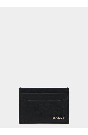 Bally Essential Card Holder in Grained Leather in Black+Palladio at Nordstrom