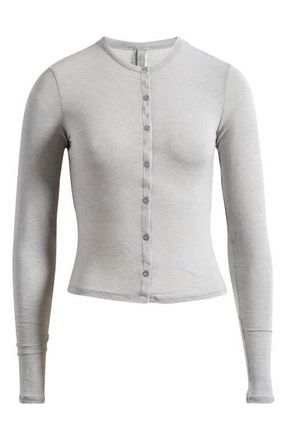 SKIMS Sheer Modal Blend Cardigan in Heather Grey at Nordstrom, Size Xx-Small