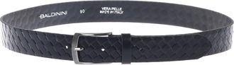 Baldinini Woven Print Belt - Heren - Riemen - Blauw - 110 CM - Leer - Accessoires