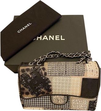 Chanel CC PVC Patchwork Embroidered Flap Bag Size M
