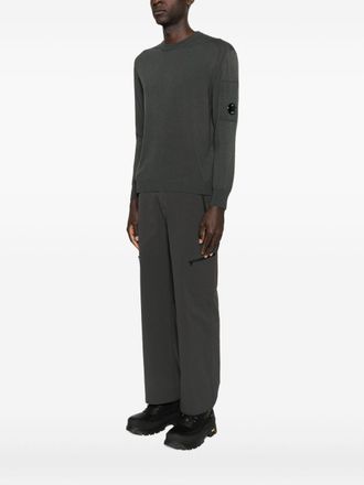 C.P. Company Logo Wool Crewneck Sweater - Black