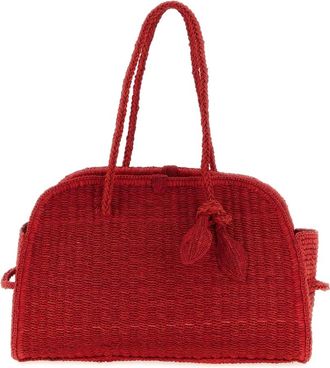 Jacquemus Le Turismo Raphia Schoudertas - Dames - Schoudertassen - Rood - ONE Size - Leer - Tassen