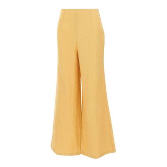 Faithfull The Brand Syna Pant - Dames - Wijde Broeken - Geel - L - Linnen - Broeken