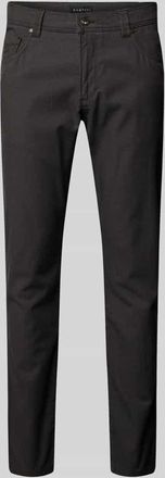 Bugatti Regular Fit Hose mit Label-Detail Modell CORDOBA in Mittelbraun, Gr&ouml;&szlig;e 36/34