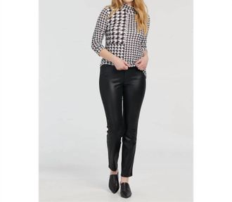 Tribal Slim Fit Glossy Pant In Black Pleather