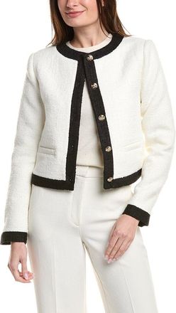 English Factory Collarless Tweed Jacket