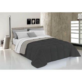 Elegant Lighting Italian Bed Linen Trapunta Invernale Elegant Microfibra, Grigio Scuro/Grigio Chiaro, 1 Piazza