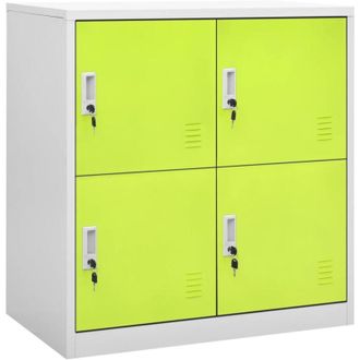 vidaXL Armadietto a Chiave Grigio Chiaro e Verde 90x45x92,5 cm Acciaio - Vidaxl
