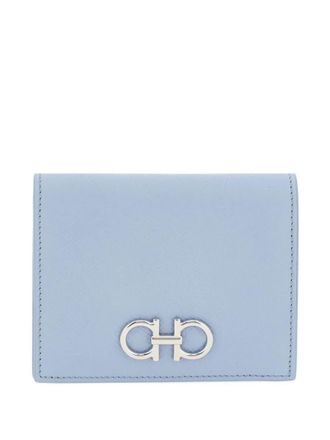 Ferragamo Gancini Hammered Leather Compact Wallet Accessories