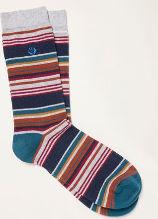 Fat Face FatFace Grey Striped Socks
