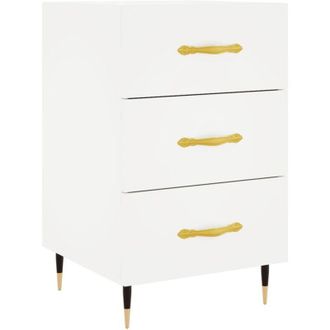 vidaXL Bedside Cabinet White 40x40x66 cm Engineered Wood Vidaxl