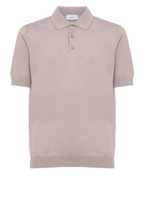 Lardini Brown Ribbed Trims Cotton Polo Shirt