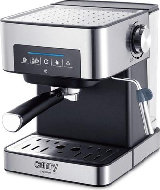 Camry Cr 4410 Cafetera Espresso Autom&aacute;tica 15 Bares 1,6l, Brazo Doble Salida, Espumador Leche, Calienta Tazas 1000w Negro/plata