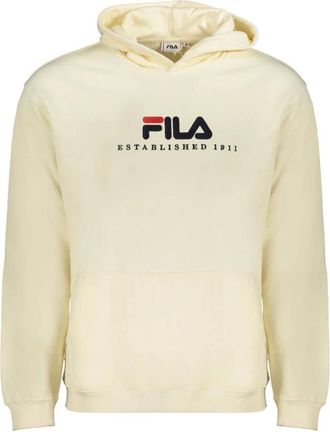 Fila Hoodies, male, Beige, Size: 2XL Beige Long Sleeve Sweatshirt Embroidered Logo