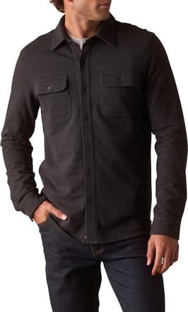 The Normal Brand Textured Knit Long Sleeve Button-Up Shirt in Phantom at Nordstrom, Size X-Large