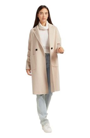 Belle & Bloom Publisher Double Breasted Wool Blend Coat in Sand at Nordstrom, Size X-Small Au