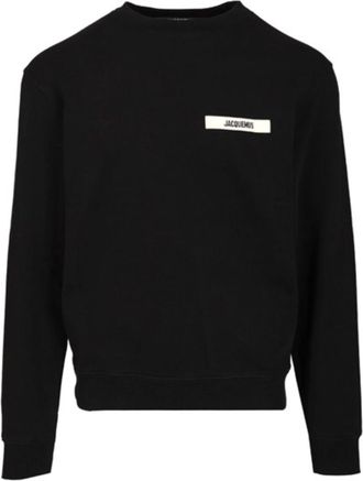 Jacquemus Black Cotton Minimalist Logo Sweatshirt