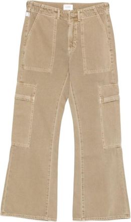 A Gold E Beige Flared High Rise Jeans
