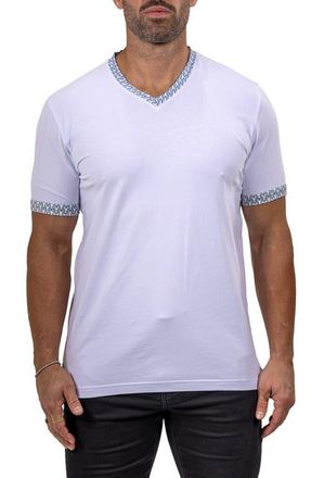 Maceoo Edison Marthyr0001 White Cotton V-Neck T-Shirt at Nordstrom, Size 3
