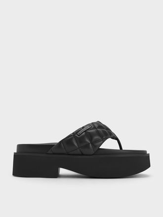 Charles & Keith V-Strap Platform Thong Sandals
