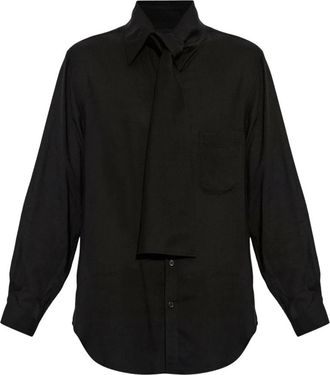 Yohji Yamamoto Shirt With Pocket - Heren - Zakelijke Overhemden - Zwart - L - Leer - Overhemden