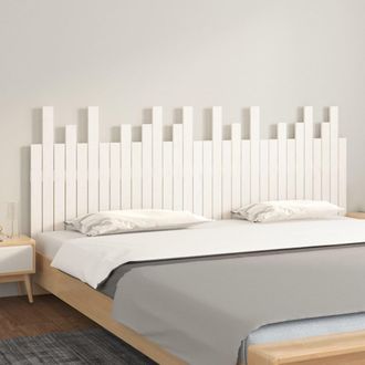 vidaXL Cabecero De Cama De Pared Madera Maciza Pino Blanco 204x3x80 Cm Vidaxl