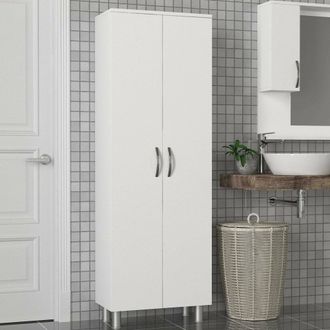 Dmora Armario Multiusos 2 Puertas Vincent, 5 Estantes, Apertura Batiente, 2 Puertas, 59x162h Cm Blanco