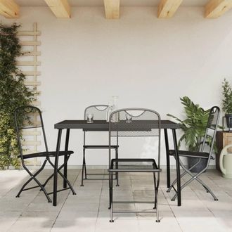 vidaXL Juego De Comedor De Jard&iacute;n 5 Pzas Malla Met&aacute;lica Gris Antracita Vidaxl