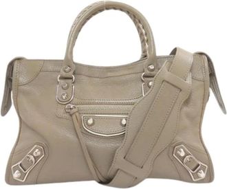 Balenciaga Pre-owned Vintage Handtas - Dames - Vintage Handtas - Grijs - ONE Size - Leer - Vintage