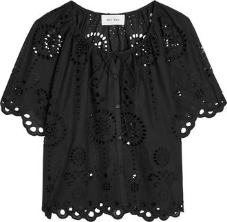 Matteau Broderie Anglaise Cotton Blouse - Black - 2 (UK 8 / S)