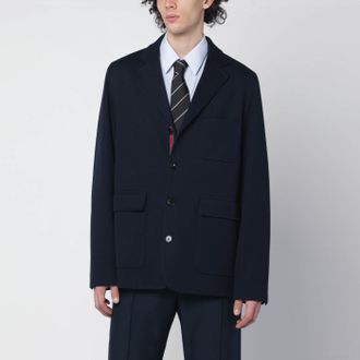 Gucci Giacca monopetto blu in jersey di cotone