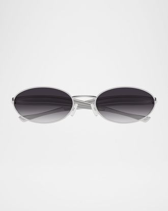 Bottega Veneta Sardine Logo Engraved Metal Sunglasses