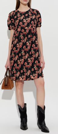 R13 Dress With Floral Motif, Womens, Black