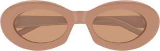 Saint Laurent Eyewear Saint Laurent Sl 594 Linea Sl Logo 010 Nude Brown Sunglasses